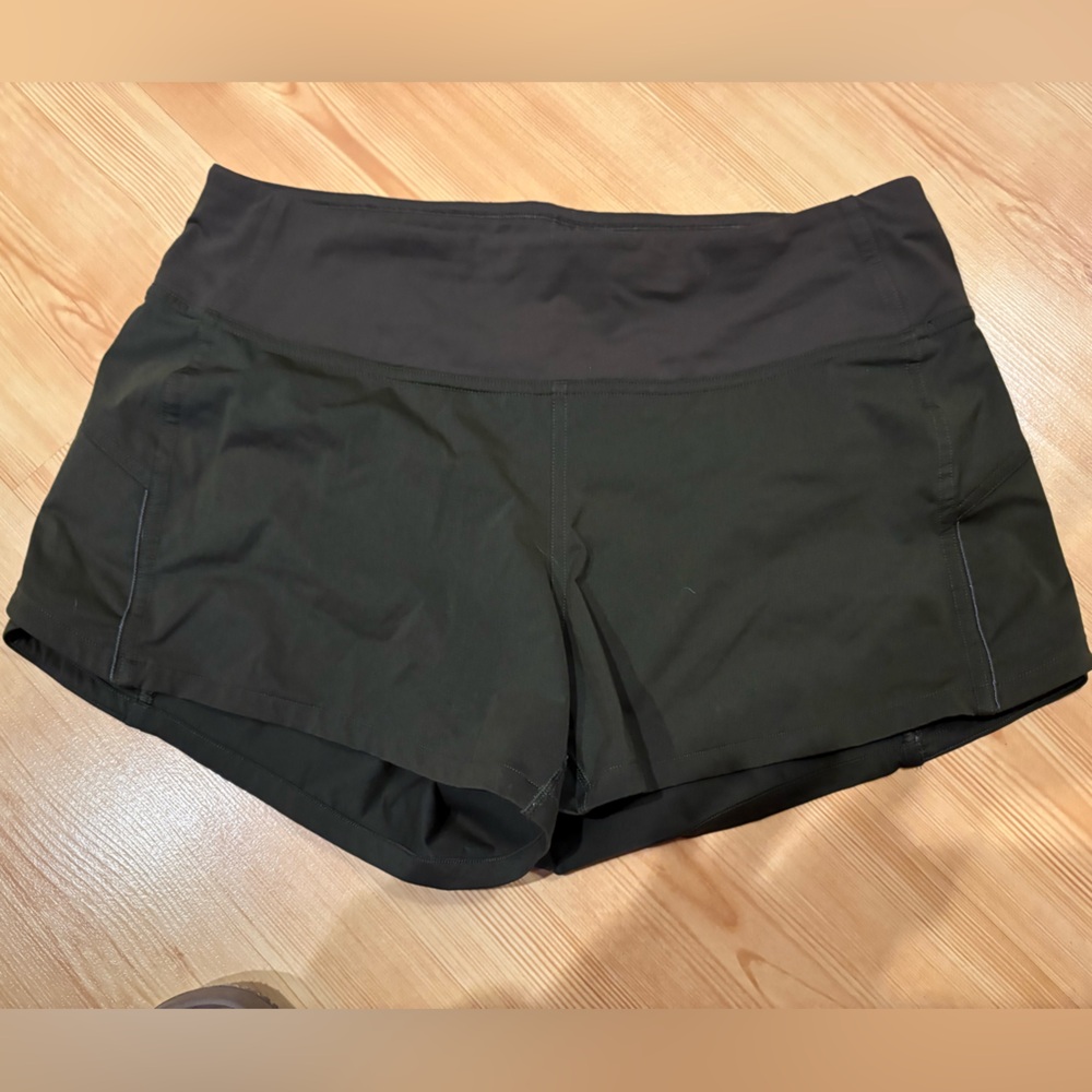 Lululemon Speed Up Olive Green Athletic Shorts